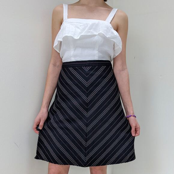 La Belle Dresses & Skirts - Vintage La Belle Pinstripe Preppy Dark Academia Skirt Size 11